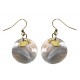 Boucles d'oreille nacre blanc et or