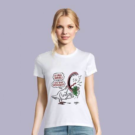 Tee-shirt blanc "La Paix, bordel !"