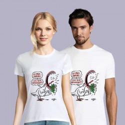 Tee-shirt blanc "La Paix, bordel!"