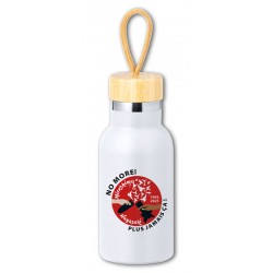 Gourde isotherme blanche & bambou