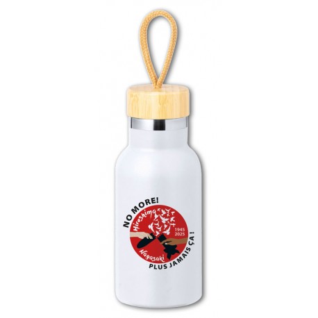 Gourde isotherme blanche & bambou
