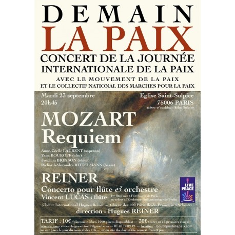 Concert de la Paix à l'Église Saint-Sulpice de Paris le 23 septembre 2025