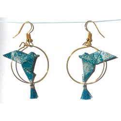 Boucles d'oreille pacifistes (grue bleue)