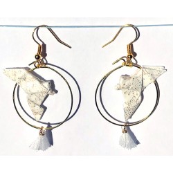 Boucles d'oreille pacifistes (grue blanche)