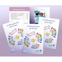 Lot de 50 cartes d'adhésion au Mouvement de la Paix