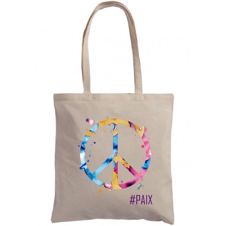 Sac "Peace en aquarelle fushia"