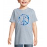 Tee-shirt enfant "Peace en aquarelle bleue"